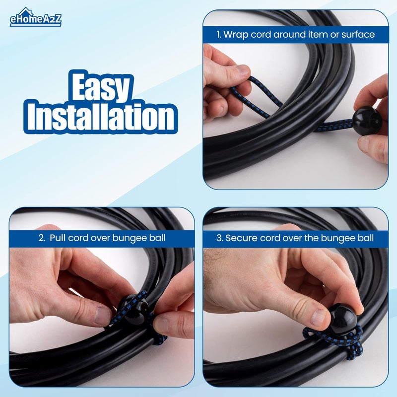 EHOMEA2Z Ball Bungee Cords 25 Pack 9-inch Diameter Bungee Balls for Canopy, Net, Posts, Garden, Tools, Cords, 5mm Weather-Resistant Cord, 100% Latex UV Treated - Ideal for Indoor and Outdoor Use - Image 5